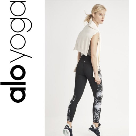 NEW ALO YOGA High-Waist Airbrush Legging XS Dark Krystal Black - Picture 6 of 8